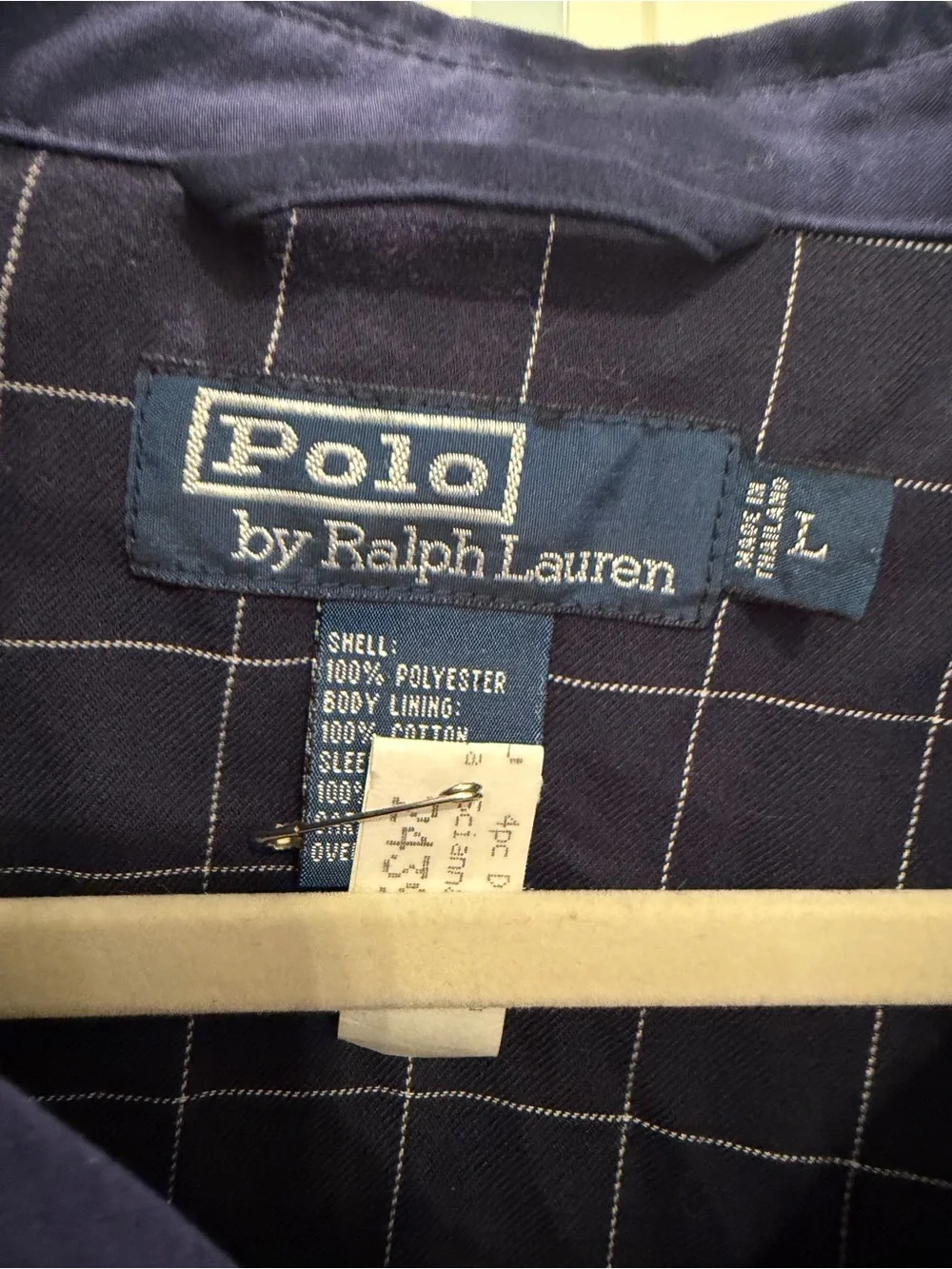 Vintage Polo Ralph Lauren Harrington Jacket Navy Blue Bi-Swing Windbreaker Large